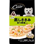 【ペット用】マース ジャパン リミテッド シーザー パウチ 成犬用 ごろっと蒸しささみ 彩り野菜入り 280g（70g×4袋）