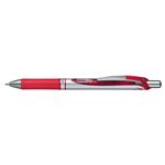 ぺんてる ゲルインキボールペン ノック式エナージェル 0.7mm（シルバー軸 赤）