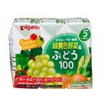 【5ヶ月頃～】ピジョン 紙パック 緑黄色野菜＆ぶどう100 125ml×3個パック