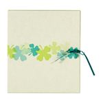 デザインフィル カラー色紙 二つ折り リボン クローバー柄