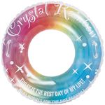 【プール用品】浮輪80cm クリスタルレインボー