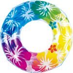 【プール用品】浮輪100cm クリアレインボーハイビスカス