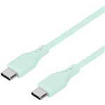 オウルテック 編込シリコンケーブル データ転送 USB Type‐C to USB Type‐C アイスブルー