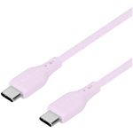 オウルテック 編込シリコンケーブル データ転送 USB Type‐C to USB Type‐C ライラックパープル