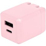 オウルテック AC充電2ポート最大PD20W出力 USB Type‐C×1 USB Type‐A×1 AC充電器 サクラピンク