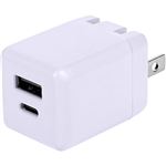 オウルテック AC充電2ポート最大PD20W出力 USB Type‐C×1 USB Type‐A×1 AC充電器 ライラックパープル