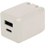 オウルテック AC充電2ポート最大PD20W出力 USB Type‐C×1 USB Type‐A×1 AC充電器 ミストグレー