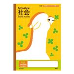日本ノート アピカ スクールキッズ学習帳 動物柄 5ミリ方眼 社会 セミB5