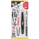 グリーンベル ズレずに抜ける驚きの毛抜き 先斜め ブラック 1本