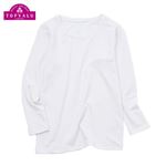 （キッズ）ピースフィット WARM 厚地（肌側綿混）9分袖（衿広め）（ホワイト）サイズ 110cm