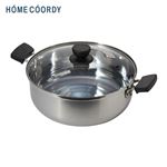 HOME COORDY【IH対応】ガラスフタ付ステンレス製両手鍋 26cm
