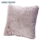 HOME COORDY フェイクファー 背あてクッション ピンク 45×45cm