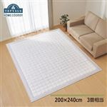 HOME COORDY さわやか綿混サッカー 洗えるキルトラグ グレージュ 200×240cm