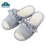 HOME COORDY 洗えてムレにくいメッシュスリッパ フリル グレー M