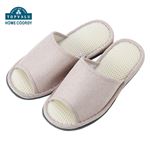 HOME COORDY 洗えてムレにくいメッシュスリッパ ベージュ L