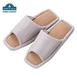 HOME COORDY ナチュラルスクエアスリッパ グレージュ S