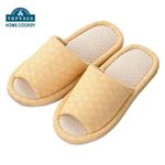 HOME COORDY ざっくり綿入り中敷スリッパ イエロー S