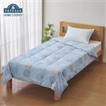 HOME COORDY カバーなしで使える洗える羽毛肌掛ふとん ブルー シングルロング