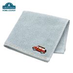 HOME COORDY タオルハンカチ 車 ブルーグリーン 25×25cm