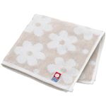 HOME COORDY 今治製タオルハンカチ フラワードット（グレージュ）25×25cm