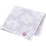 HOME COORDY 今治製タオルハンカチ フラワードット（パープル）25×25cm