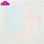 女の子 トップバリュ オーガニックコットンブレンド速乾 タンクトップ2枚組（チェリー柄／スイーツ柄）サイズ 120cm