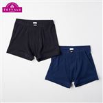 男の子 トップバリュ 綿100％（身生地）肌あたり優しいボクサーブリーフ 2枚組（ネイビー／ブラック）サイズ 140cm