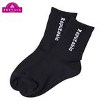 トップバリュ カジュアル ピースフィットクール クルー丈ソックス リッチェル タテロゴ（ブラック）サイズ 22～24cm