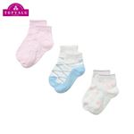女の子 トップバリュ トドラーショートクルー丈ソックス3足組（アソート4）サイズ 16～21cm