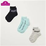 女の子 トップバリュ スクールショートクルー丈ソックス3足組A（アソート1）サイズ 19～24cm