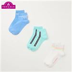 女の子 トップバリュ スクールショートクルー丈ソックス3足組A（アソート4）サイズ 19～24cm