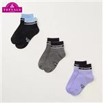 女の子 トップバリュ スクールショートクルー丈ソックス3足組B（アソート4）サイズ 19～24cm