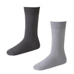 （メンズ）ピースフィット リブ無地クルー丈ソックス 2足組（コミ）サイズ 25～27cm