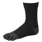 （メンズ）トップバリュ 5本指ハーフ丈 丈夫ソックス 2足組（クロ）サイズ 27～29cm