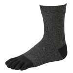 （メンズ）トップバリュ 5本指ハーフ丈足底パイル 丈夫ソックス 2足組（クロ）サイズ 27～29cm