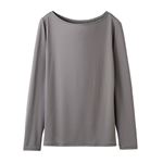 （レディース）ピースフィット SilkyFACT UV対策 長袖Tシャツ（チャコールグレー）サイズ M ※他サイズは詳細から選択