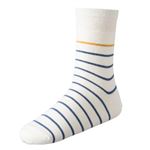 （メンズ）トップバリュ 細ボーダーハーフ丈ソックス（オフ）サイズ 27～29cm