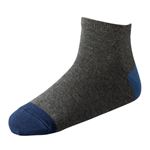 （メンズ）トップバリュ 切替柄スニーカー丈ソックス（チャコールグレー）サイズ 27～29cm