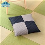 HOME COORDY 和柄座布団カバー 4面バッチ ネイビー 55×59cm