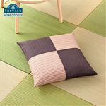 HOME COORDY 和柄座布団カバー 4面バッチ ブラウン 55×59cm
