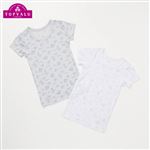 男の子 トップバリュ オーガニック綿 男児 半袖 柄 2枚組（恐竜柄）サイズ 100cm