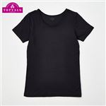 女の子 ピースフィット WARM 女児 3分袖 丸首（衿広め）（ブラック）サイズ 130cm
