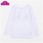 女の子 ピースフィット WARM カップ付き 9分袖（ホワイト）サイズ 140cm