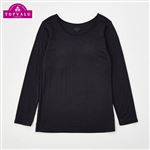 女の子 ピースフィット WARM カップ付き 9分袖（ブラック）サイズ 150cm