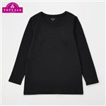 女の子 ピースフィット WARM 厚地 女児 9分袖 丸首（ブラック）サイズ 150cm