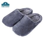 HOME COORDY 洗えるあたたかスリッパ（グレー）L