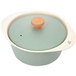 【IH対応】HOME COORDY 深型軽量セラミックコート卓上鍋（ミントグリーン）20cm