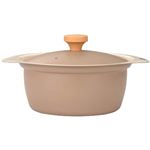 【IH対応】HOME COORDY 深型軽量セラミックコート卓上鍋（ブラウン）20cm