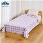 HOME COORDY ぽこぽこファー マイヤー毛布（ラベンダー）ダブル
