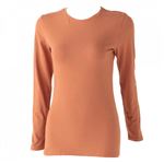 レディース ピースフィット WARM コットン 長袖Tシャツ（チャ）サイズ M ※他サイズは詳細から選択